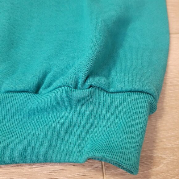 NOS Vtg Jerzees 90s Blank Blue Green Crewneck Sweatshirt Size M 38-40 USA Made - Picture 2 of 5